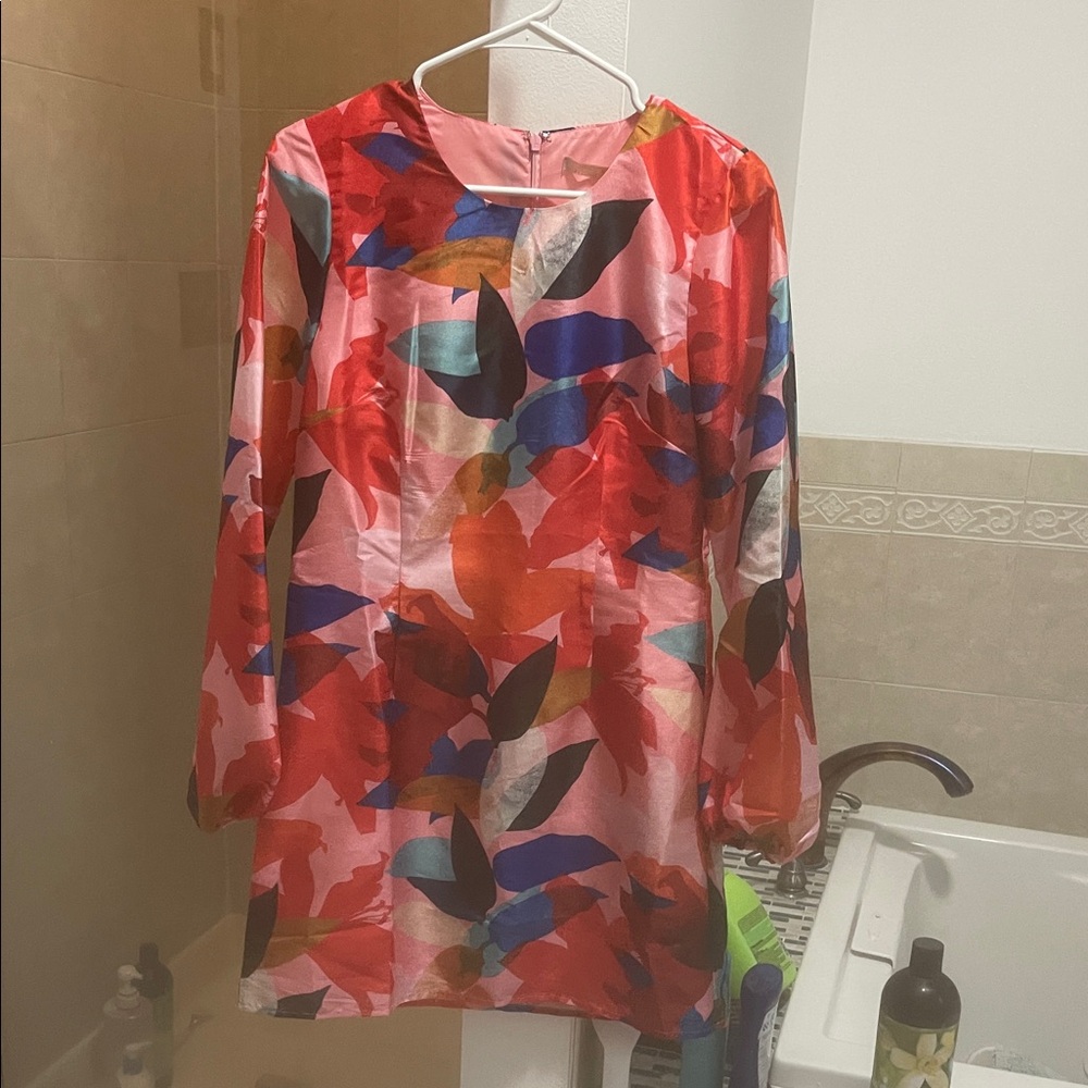 Colorful Abstract Long Sleeve Dress
